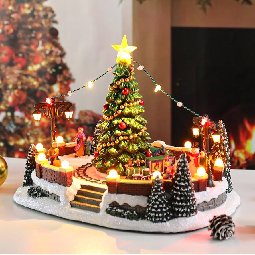 Amazon.com: Vipush Christmas Village House Decorations Resin